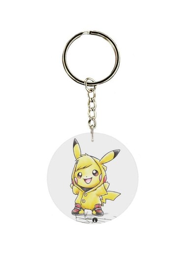 Pikachu Printed Dual Sided Keychain