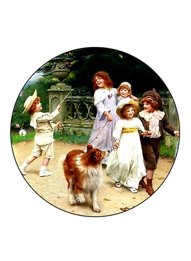 Vintage Art Printed Fridge Magnet Multicolour