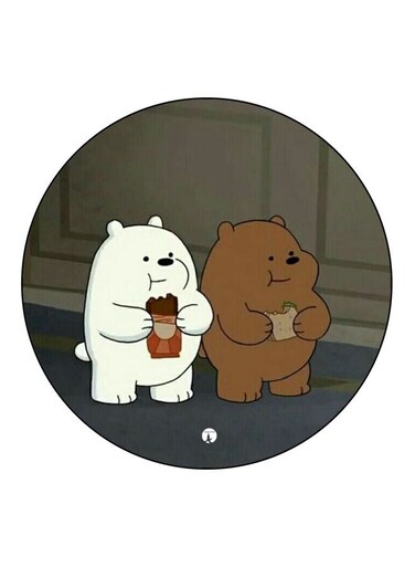 We Bare Bears Printed Fridge Magnet Grey/White/Brown 5.5cm