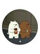 We Bare Bears Printed Fridge Magnet Grey/White/Brown 5.5cm