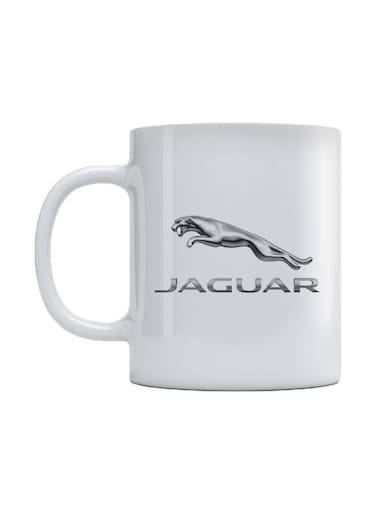 Jaguar Logo Printed Mug White/Grey 350ml