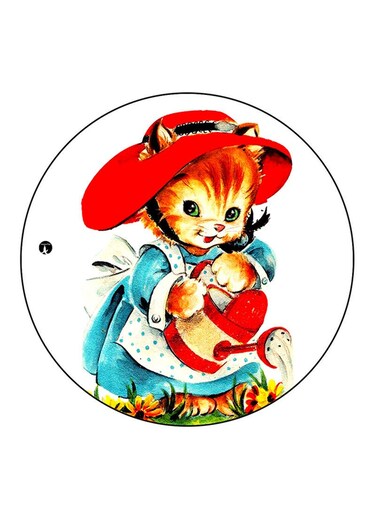 Cat Printed Fridge Magnet Multicolour