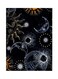 Night Sky Themed Metallic Plate Black/White/Orange 20x15cm