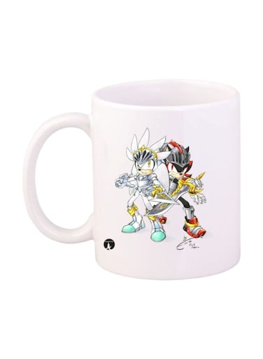 Sonic Video Game Printed Mug White/Red/Yellow