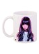 Cartoon Girl Printed Coffee Mug White/Purple/Black 11ounce