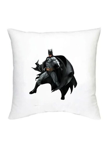 Batman Printed Decorative Cushion White/Black/Grey 16x16inch