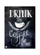 Coffee Themed Metallic Plate Black/Grey/White 20x15centimeter
