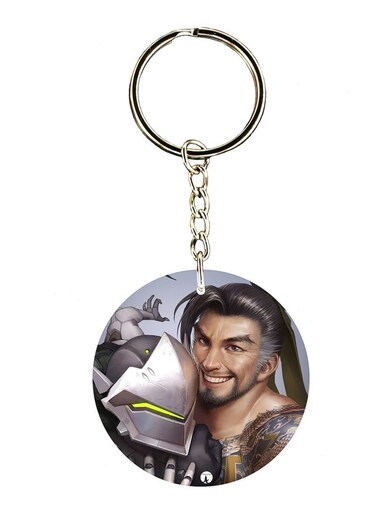Video Game Overwatch Double Side Printed Keychain