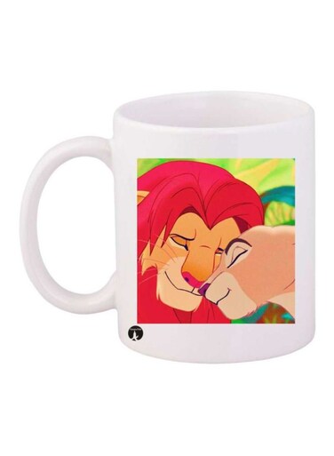 Lion King Printed Mug White/Pink/Green Standard Size