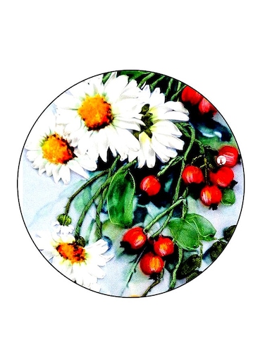 Flower Printed Fridge Magnet Multicolour 5.5 x 5.5cm