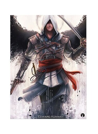 Video Game Assassin's Creed Metal Plate Poster White/Black/Red 20x15cm