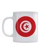 Tunis Flag Printed Ceramic Mug White/Red 350ml