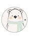 Bear Printed Fridge Magnet Round Multicolour