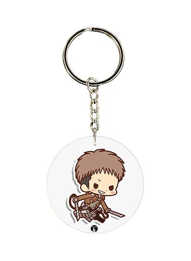 Attack On Titan Printed Keychain Brown/Beige/Silver