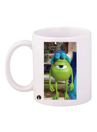 Monsters Inc Printed Mug White/Green/Blue Standard Size