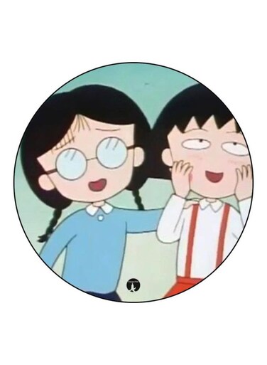 Anime Chibi Maruko Chan Theme Printed Fridge Magnet Blue/Green/Black