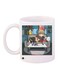 Cartoon Printed Coffee Mug White/Grey/Blue 11ounce