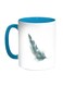 Bird Feather Printed Coffee Mug Blue/White/Grey