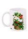 Floral Printed Coffee Mug White/Green/Red 11ounce