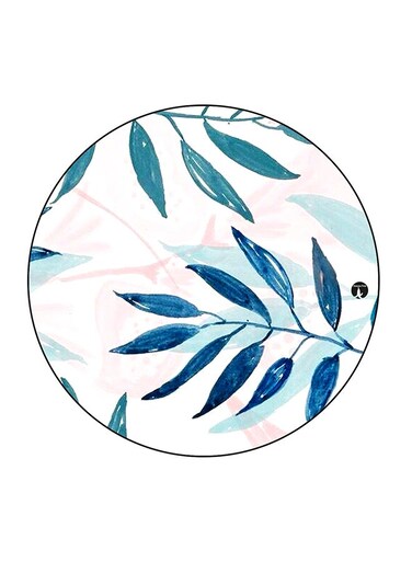 Leaves Printed Fridge Magnet Green/Blue/White 5.5 x 5.5cm