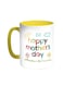 Happy Mother's Day Printed Coffee Mug Yellow White 11 ounce