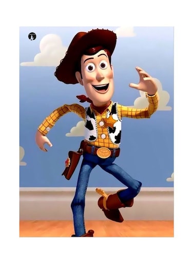 Toy Story 4 Woody Character Themed Metallic Plate Blue/Beige/Yellow 20x15cm