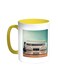 Old Cassette Recorder Printed Coffee Mug Yellow/White 11ounce