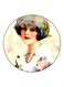 Printed Fridge Magnet Beige/White/Black 5.5cm