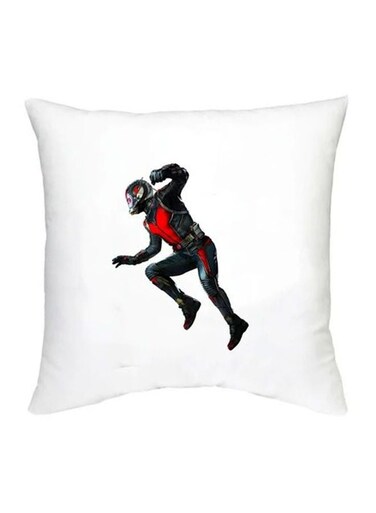 The Flash Printed Decorative Cushion White/Black/Red 16x16inch