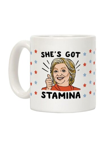 Hillary's Got Stamina Printed Coffee Mug White