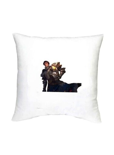Mobile Legends Printed Decorative Cushion White/Black/Brown 16x16inch