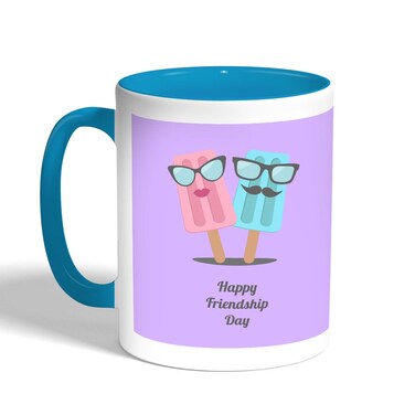 Happy Friendship Day Printed Coffee Mug, Turquoise 11 Ounce