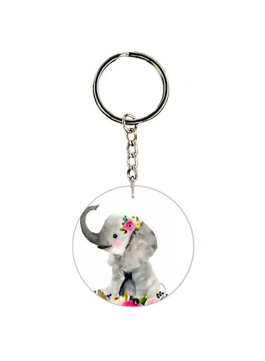 Elephant Printed Keychain