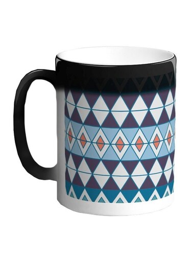 Geometric Printed Colour Changing Coffee Mug Black 11ounce