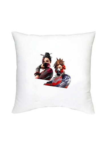 Fortnite Printed Decorative Cushion White/Red/Blue 16x16inch