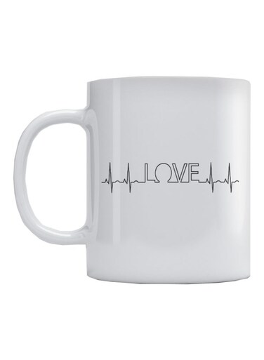 Love Printed Mug White/Black