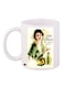Woman Perfume Themed Coffee Mug White/Beige/Green 11ounce