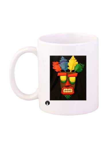 Crash Video Game Printed Mug White/Yellow/Green