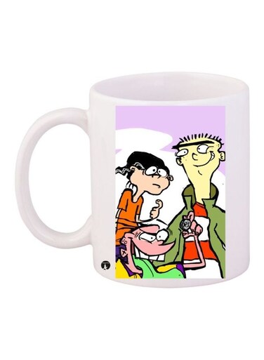 Ed Edd N Eddy Printed Coffee Mug White/Green/Black 11ounce