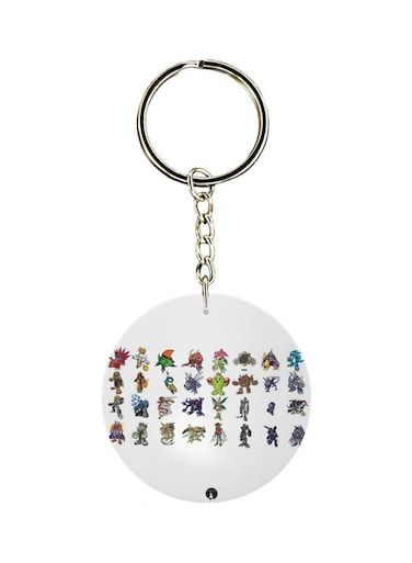 Anime Digimon Double Side Printed Keychain