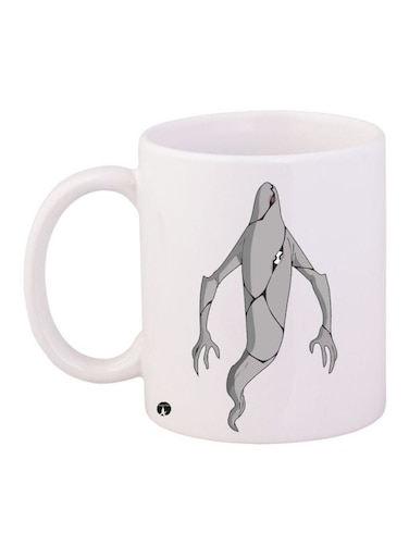 Ghostfreak Printed Ceramic Coffee Mug White/Grey 11ounce