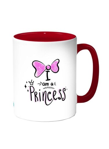 Princess Printed Coffee Mug White/Red 11ounce