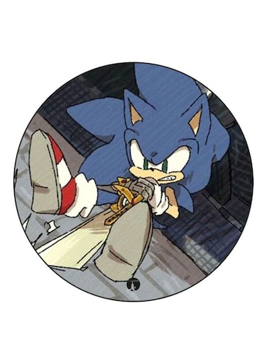 Sonic Printed Fridge Magnet Grey/Beige/Blue