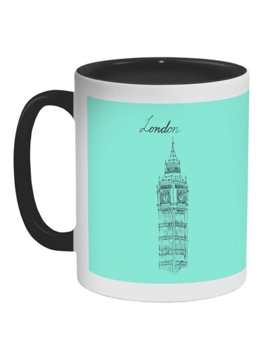 Big Ben Clock Printed Coffee Mug Green/White/Black 11ounce