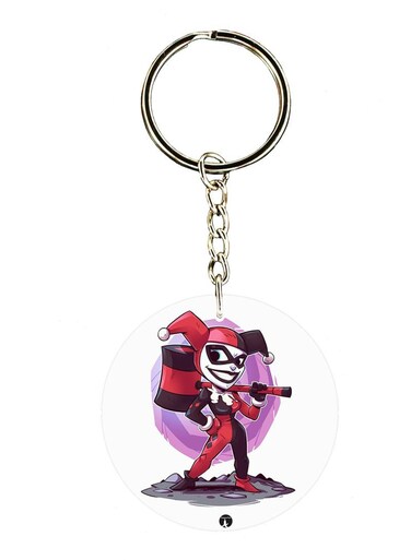 Harley Quinn Double Side Printed Keychain