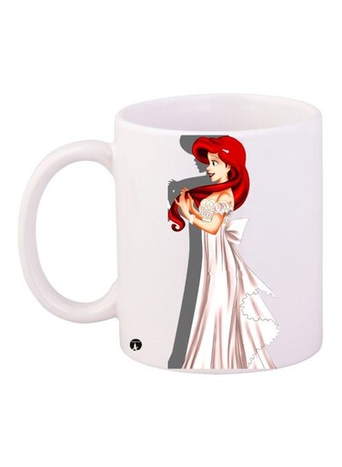 Animated Girl Printed Coffee Mug White/Red 11ounce