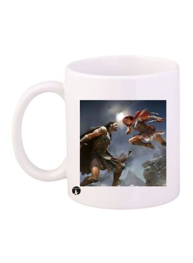 Assassin's Creed Video Game Character Printed Mug White/Blue/Grey