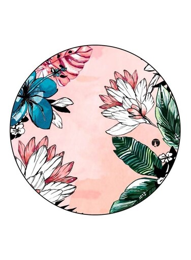 Flower Printed Wooden Fridge Magnet Pink/Blue/Green 5.5cm
