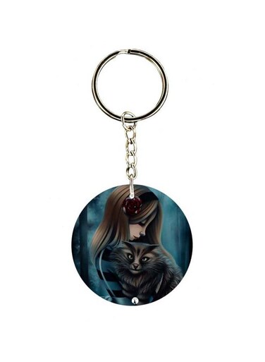 Double Sided Girl Printed Keychain