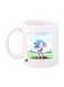 Sonic Video Game Printed Mug White/Blue/Green Standard Size